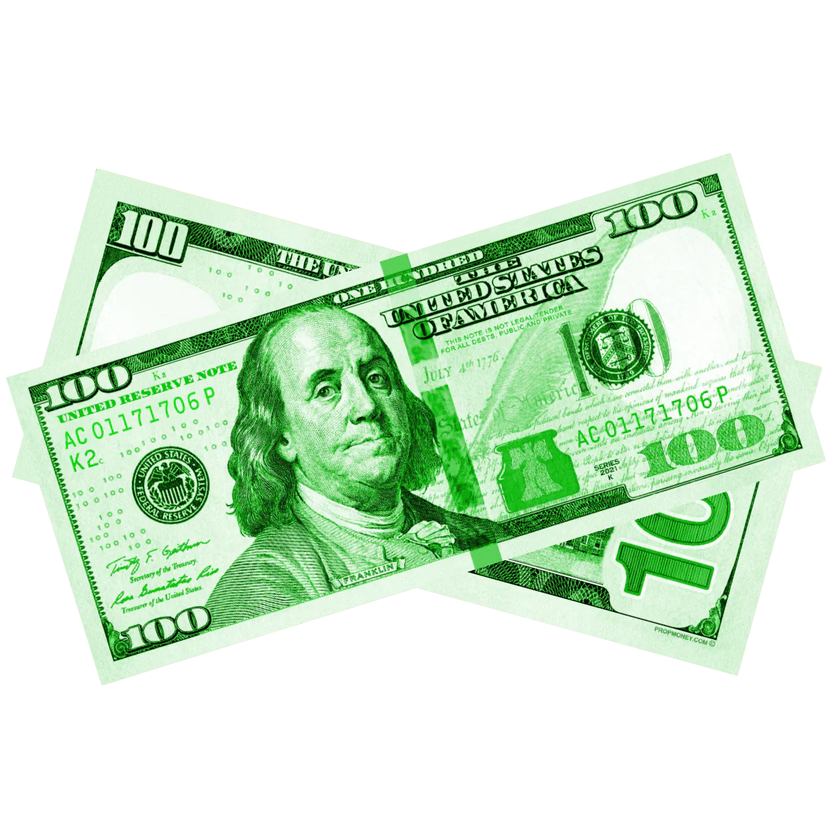 100x $100 New Series Green Bills