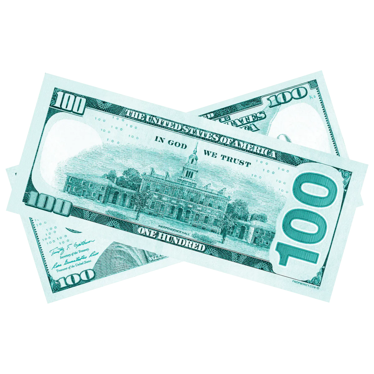 100x $100 New Series Turquoise Bills - Image 2