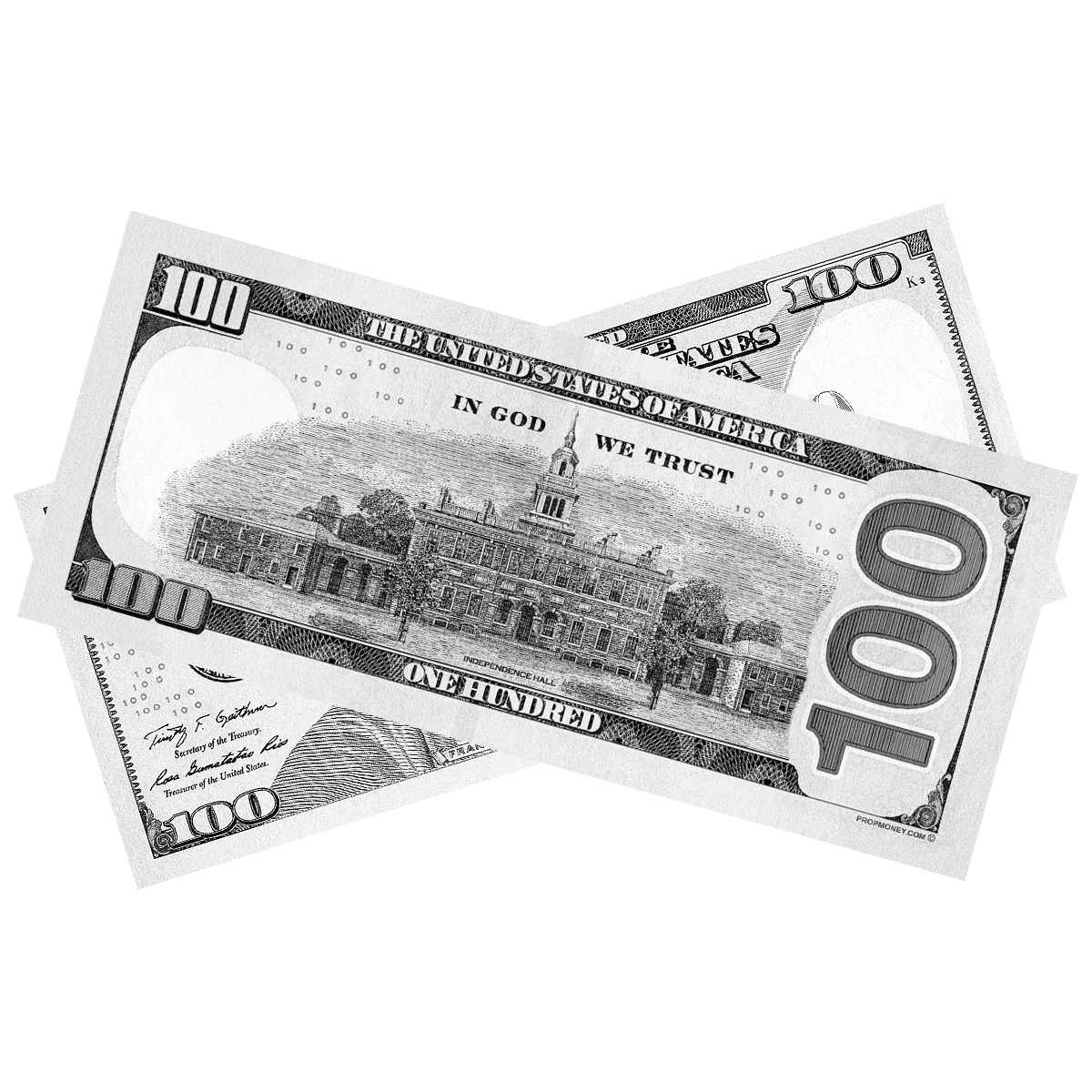 100x $100 New Series Monochrome Gray Bills - Image 2