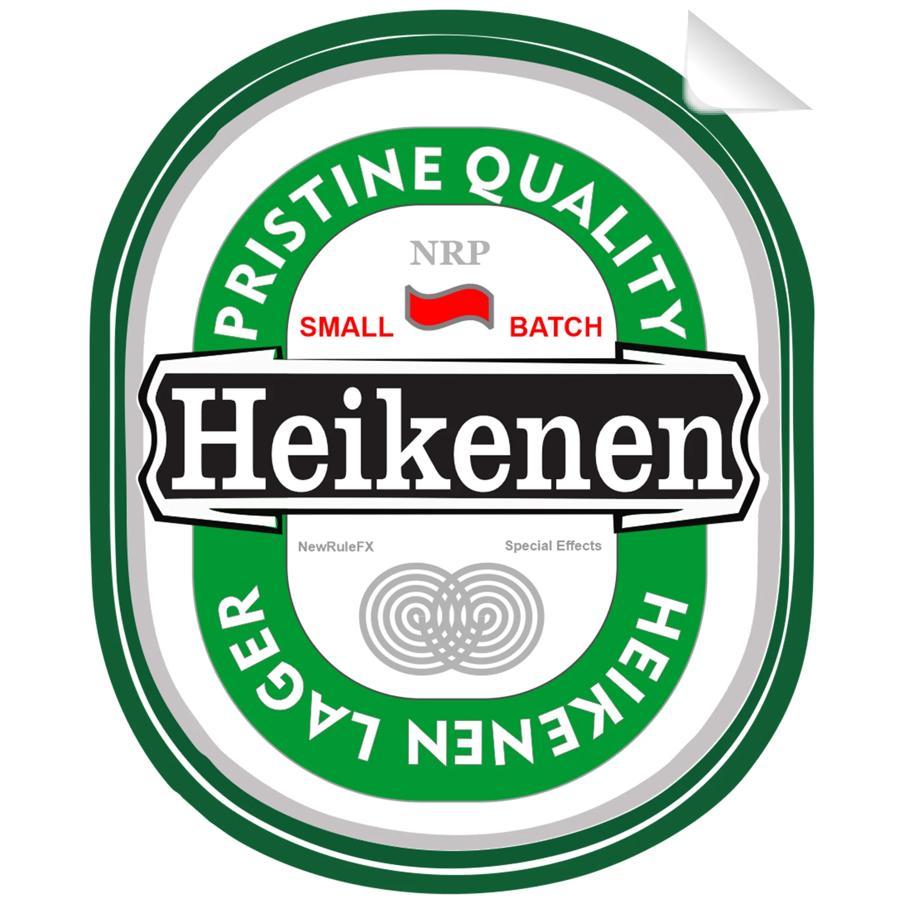 Heikenen Beer Bottle Single Self Adhesive Label - License and Royalty Free for Film Use