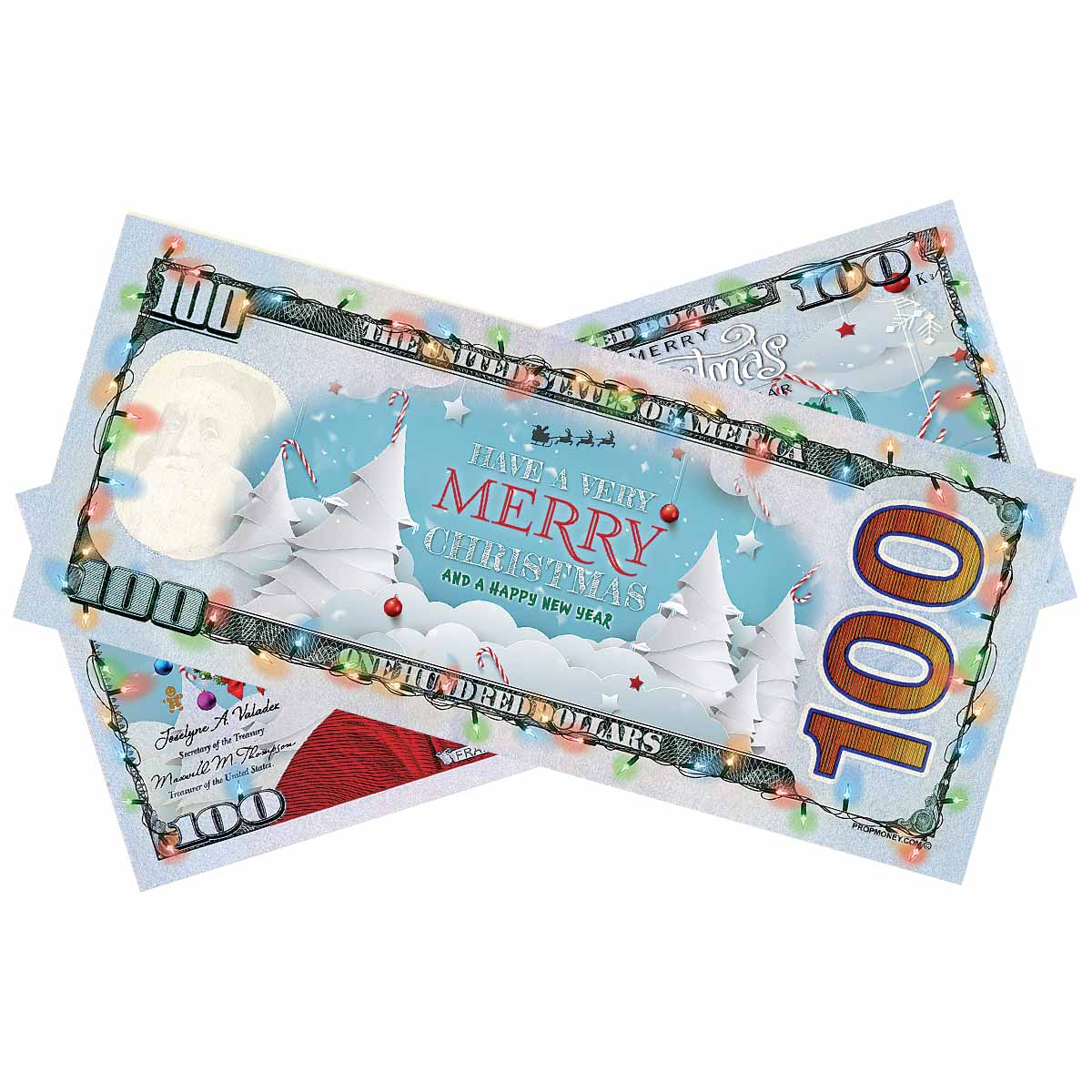 $100 Holiday Christmas New Year Bills - Image 2