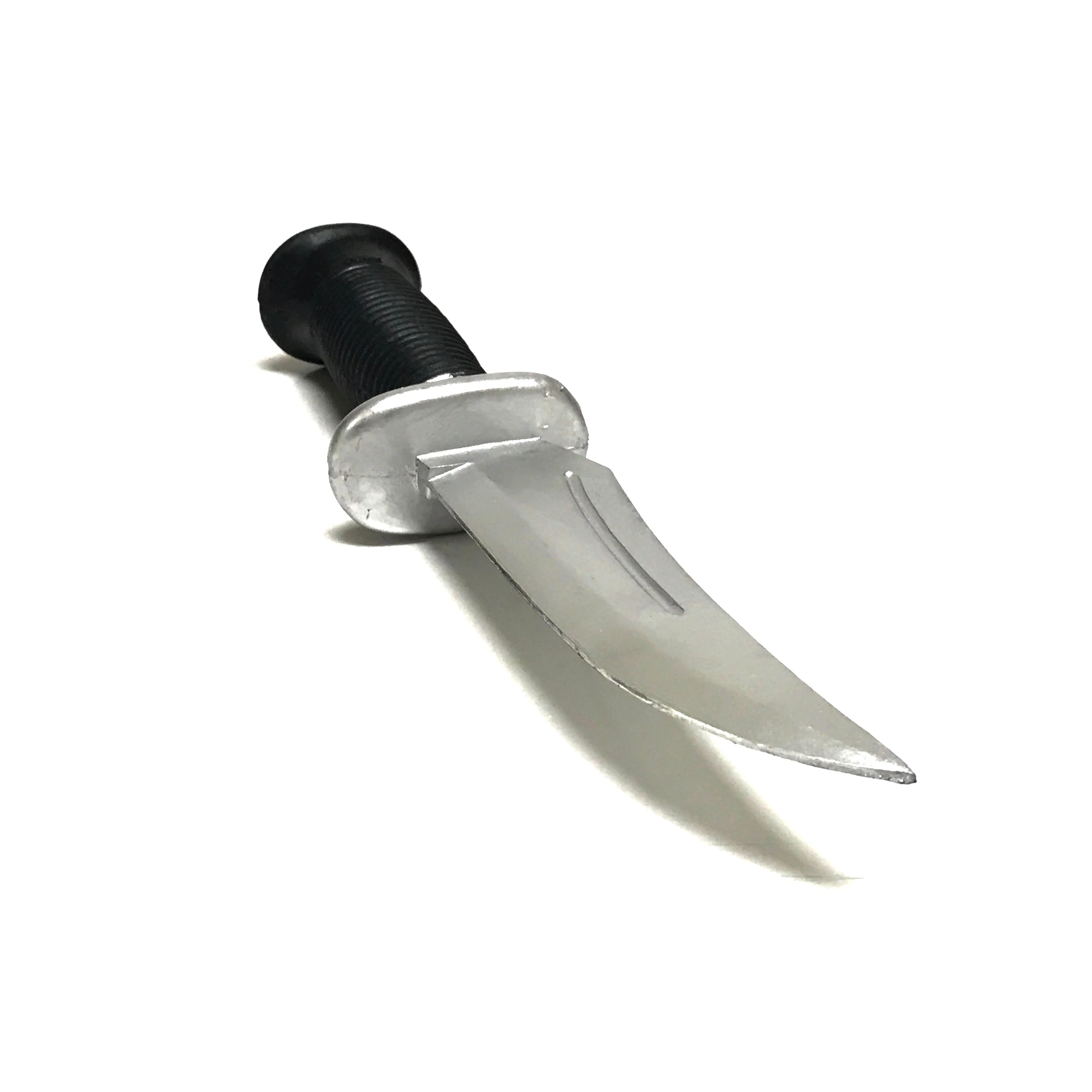 Silver and Black 11 Inch Survival Style Training Knife - Solid Rubber Contact Prop with Safe Blade - Image 3
