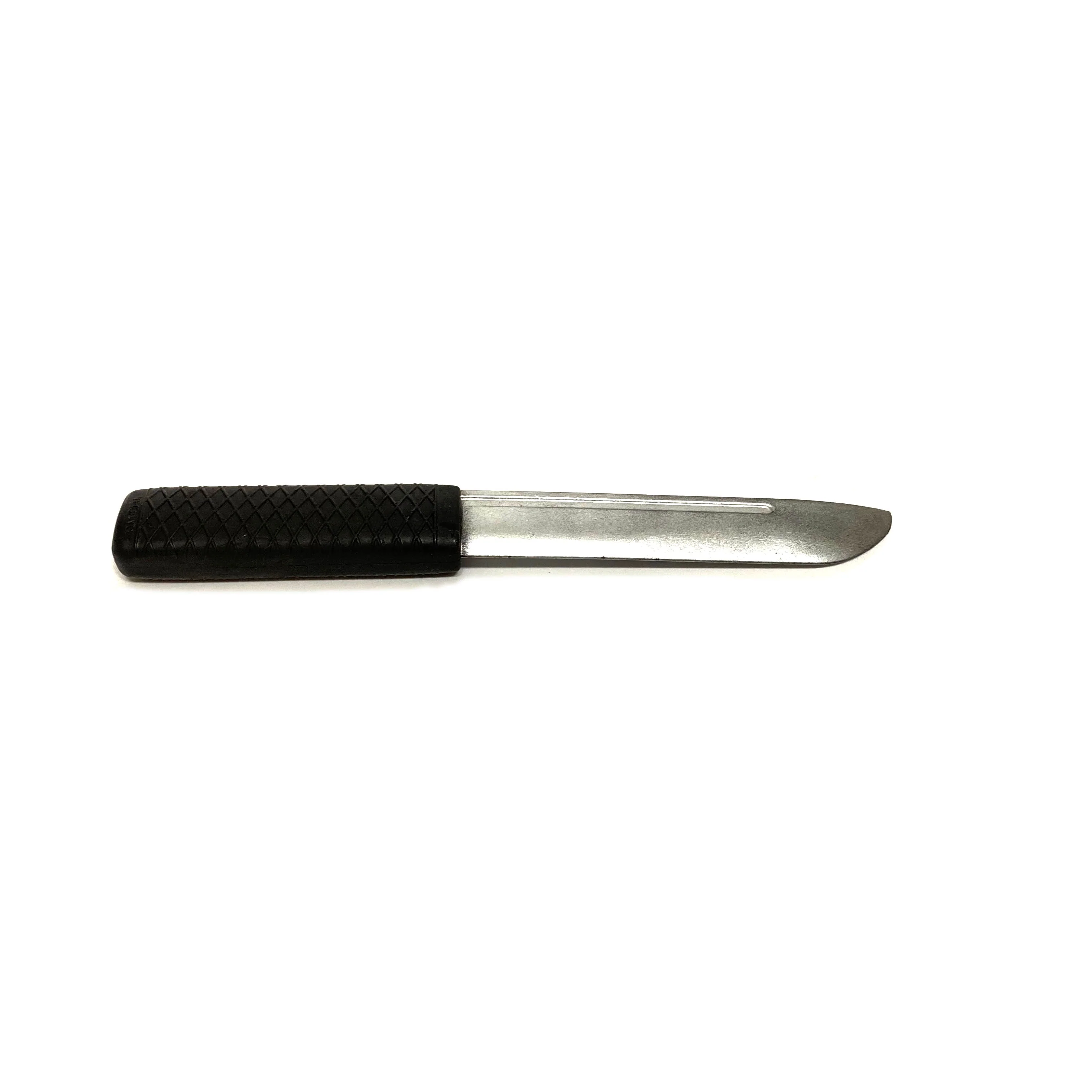 Silver and Black 9.5 Inch Training Knife - Solid Rubber Contact Prop with Safe Blade - Image 4
