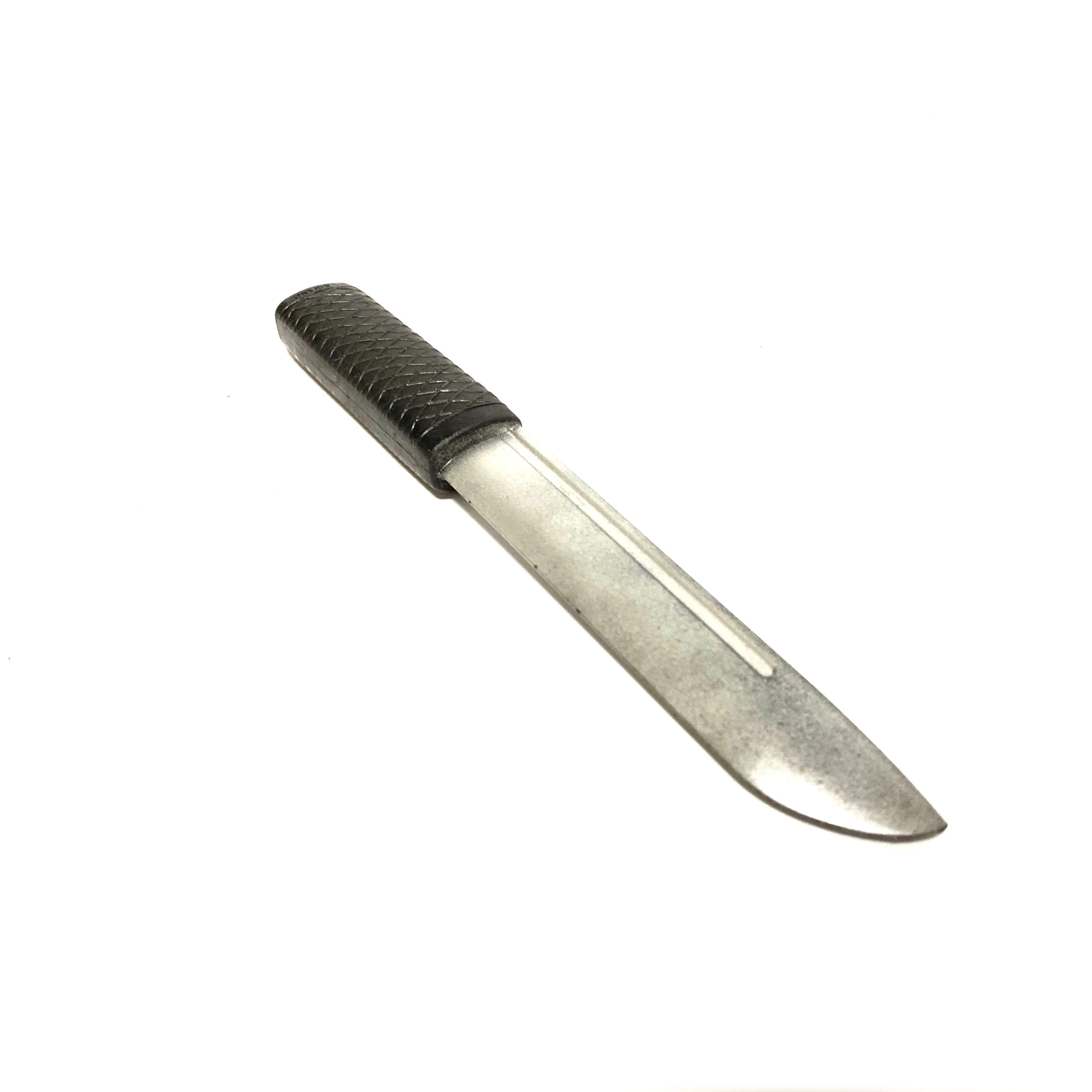 Silver and Black 9.5 Inch Training Knife - Solid Rubber Contact Prop with Safe Blade - Image 5