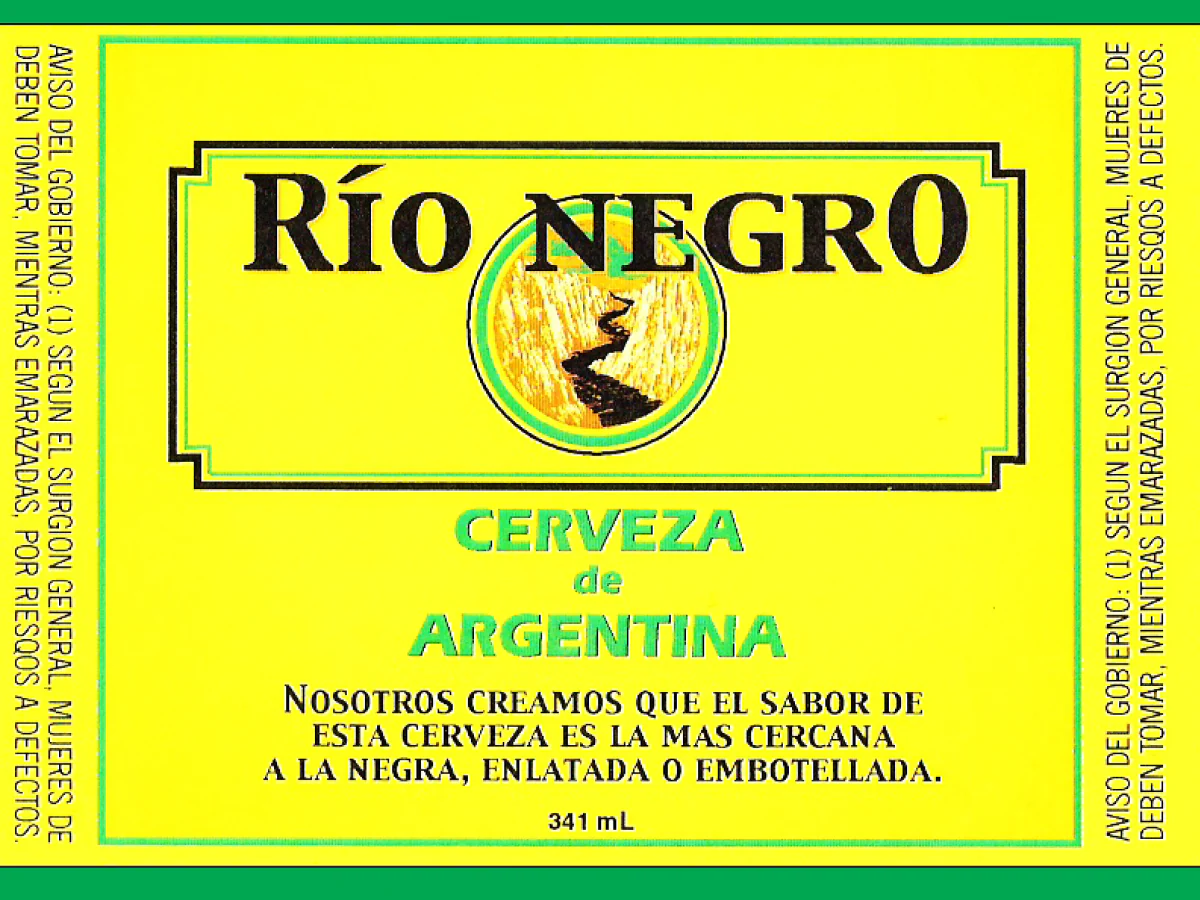 Vintage Beer Rio Negr0 Bottle Single Self Adhesive Label - License and Royalty Free for Film Use